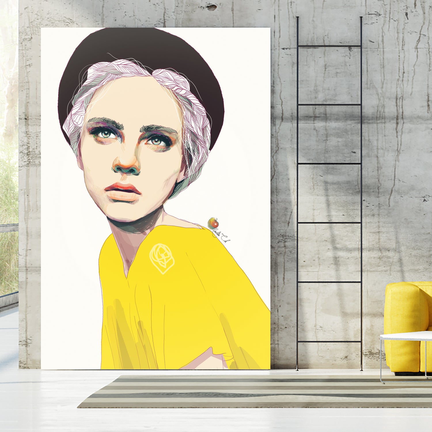 Nastya2 by Nadiia Cherkasova on GIANT ART - yellow digital drawing