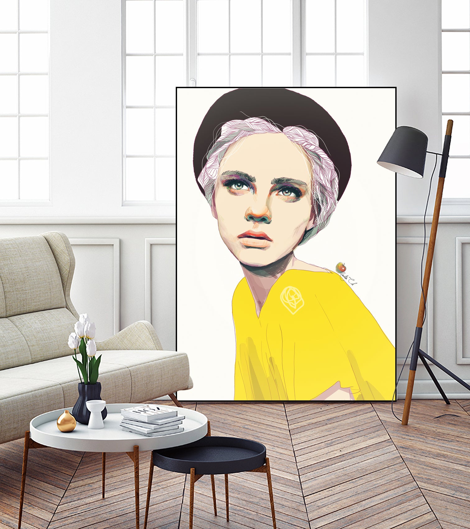 Nastya2 by Nadiia Cherkasova on GIANT ART - yellow digital drawing