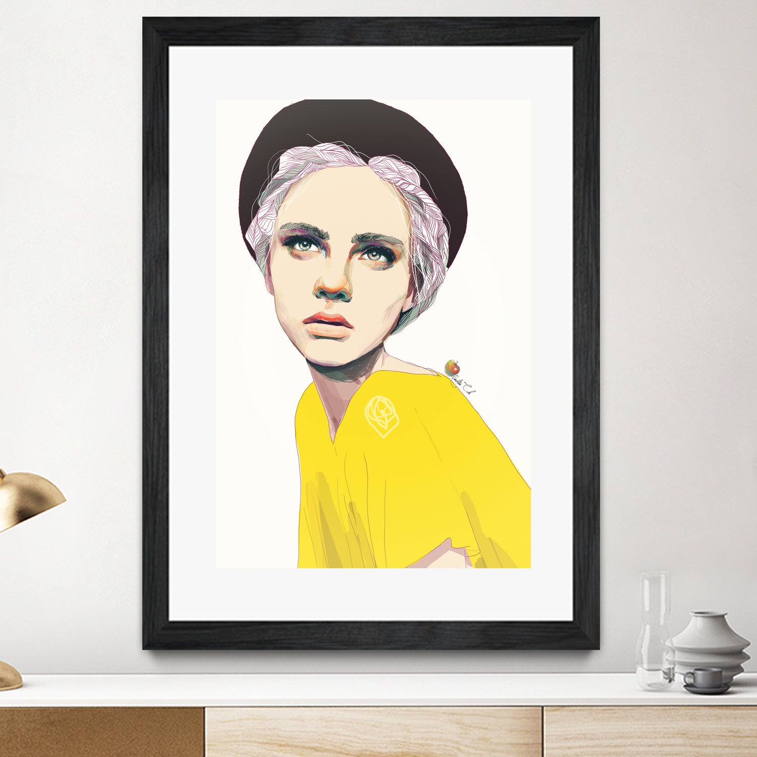 Nastya2 by Nadiia Cherkasova on GIANT ART - yellow digital drawing