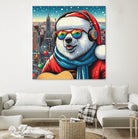 XMAS POLAR BEAR NYC 2 by OTIS PORRITT on GIANT ART - red digital painting