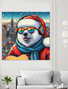 XMAS POLAR BEAR NYC 2 by OTIS PORRITT on GIANT ART - red digital painting