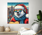 XMAS POLAR BEAR NYC 2 by OTIS PORRITT on GIANT ART - red digital painting