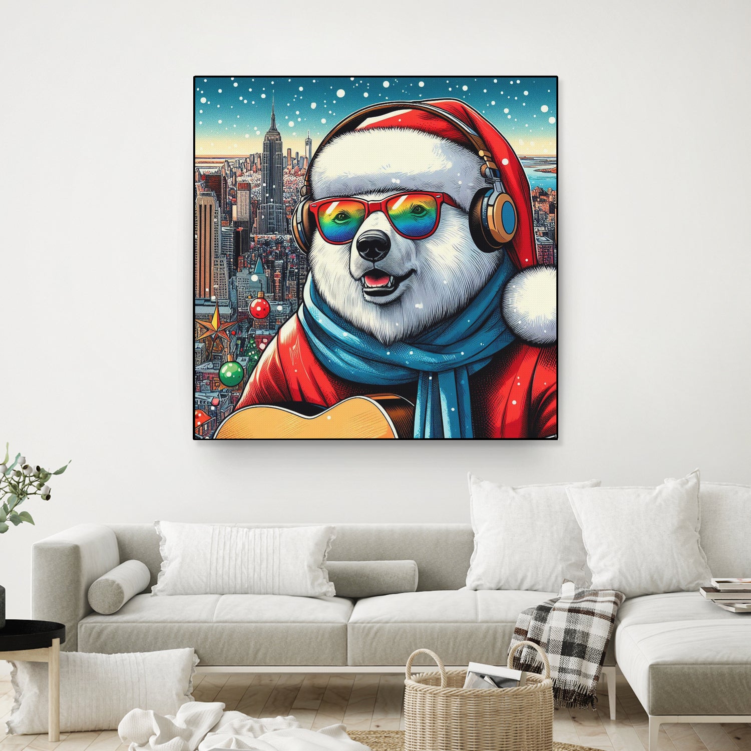 XMAS POLAR BEAR NYC 2 by OTIS PORRITT on GIANT ART - red digital painting