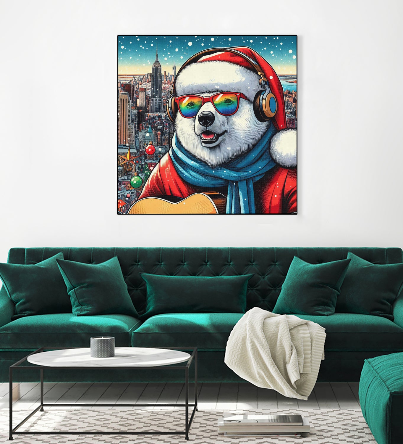 XMAS POLAR BEAR NYC 2 by OTIS PORRITT on GIANT ART - red digital painting