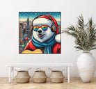 XMAS POLAR BEAR NYC 2 by OTIS PORRITT on GIANT ART - red digital painting