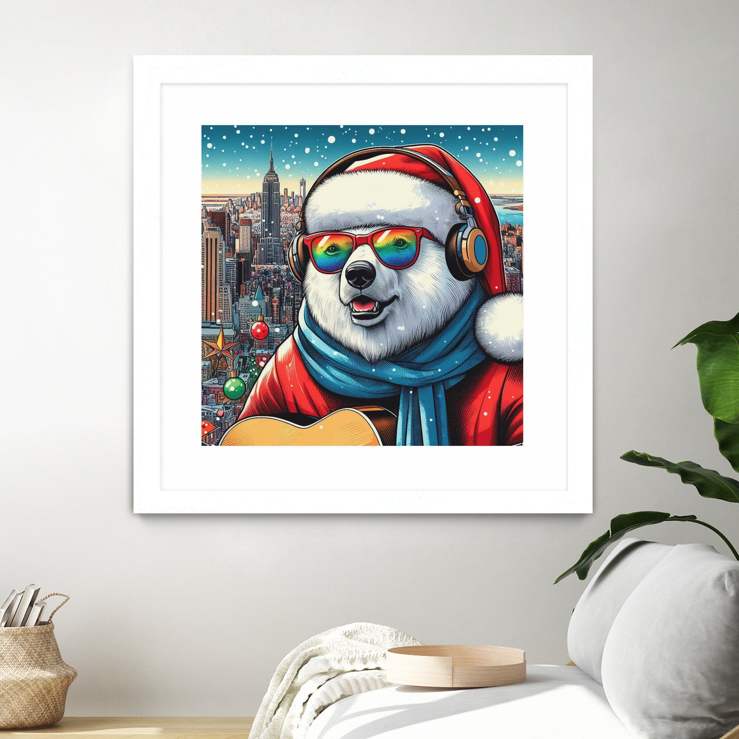 XMAS POLAR BEAR NYC 2 by OTIS PORRITT on GIANT ART - red digital painting