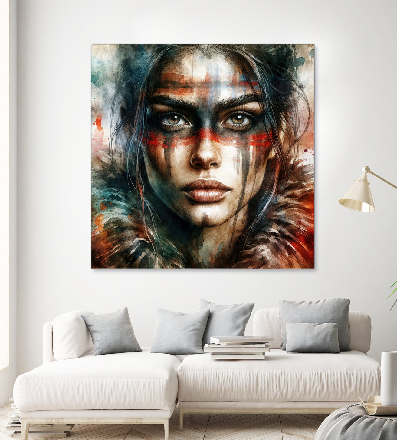 Watercolor Warrior Woman #2 by Isabel Cerdá Muñoz on GIANT ART - red digital painting