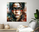 Watercolor Warrior Woman #2 by Isabel Cerdá Muñoz on GIANT ART - red digital painting