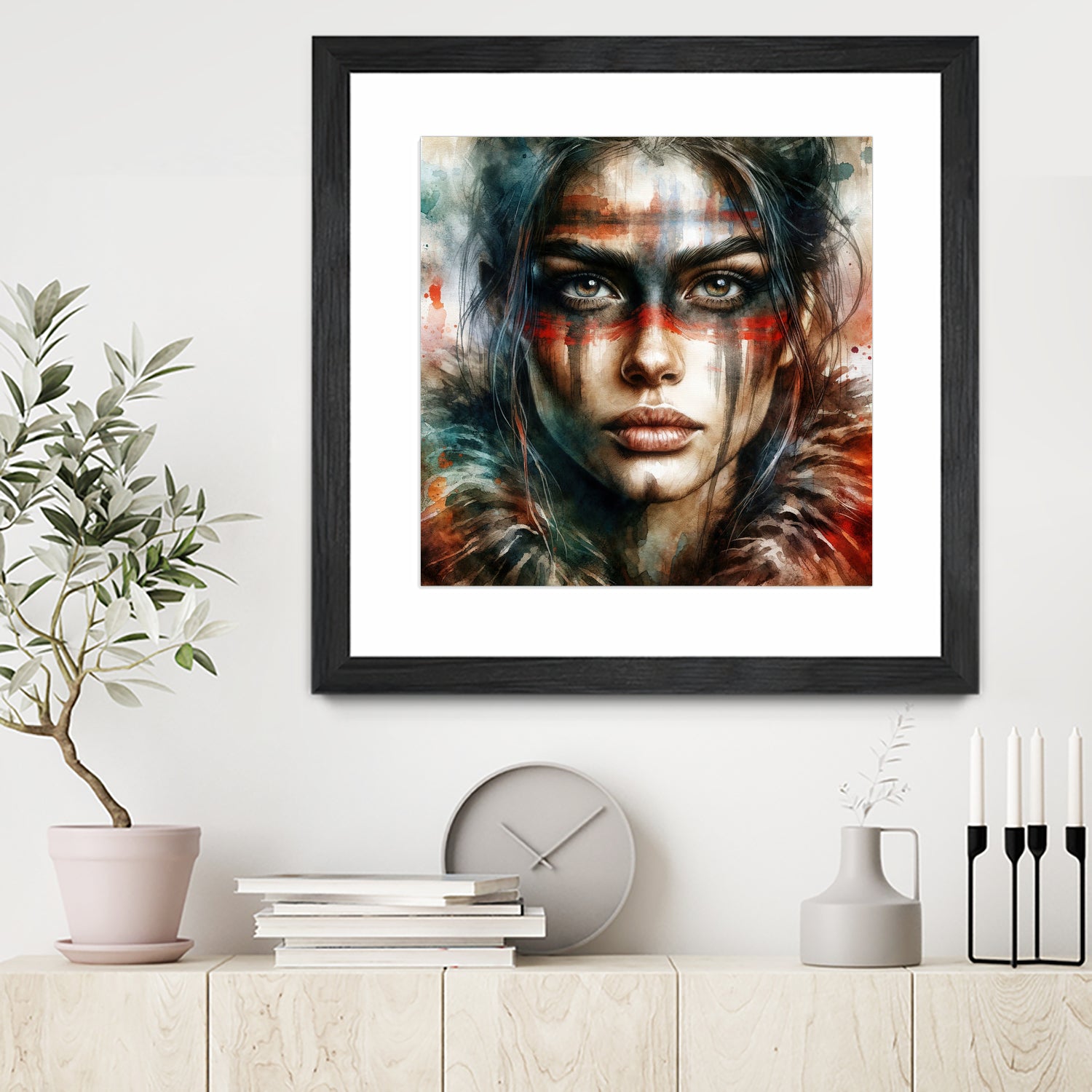 Watercolor Warrior Woman #2 by Isabel Cerdá Muñoz on GIANT ART - red digital painting