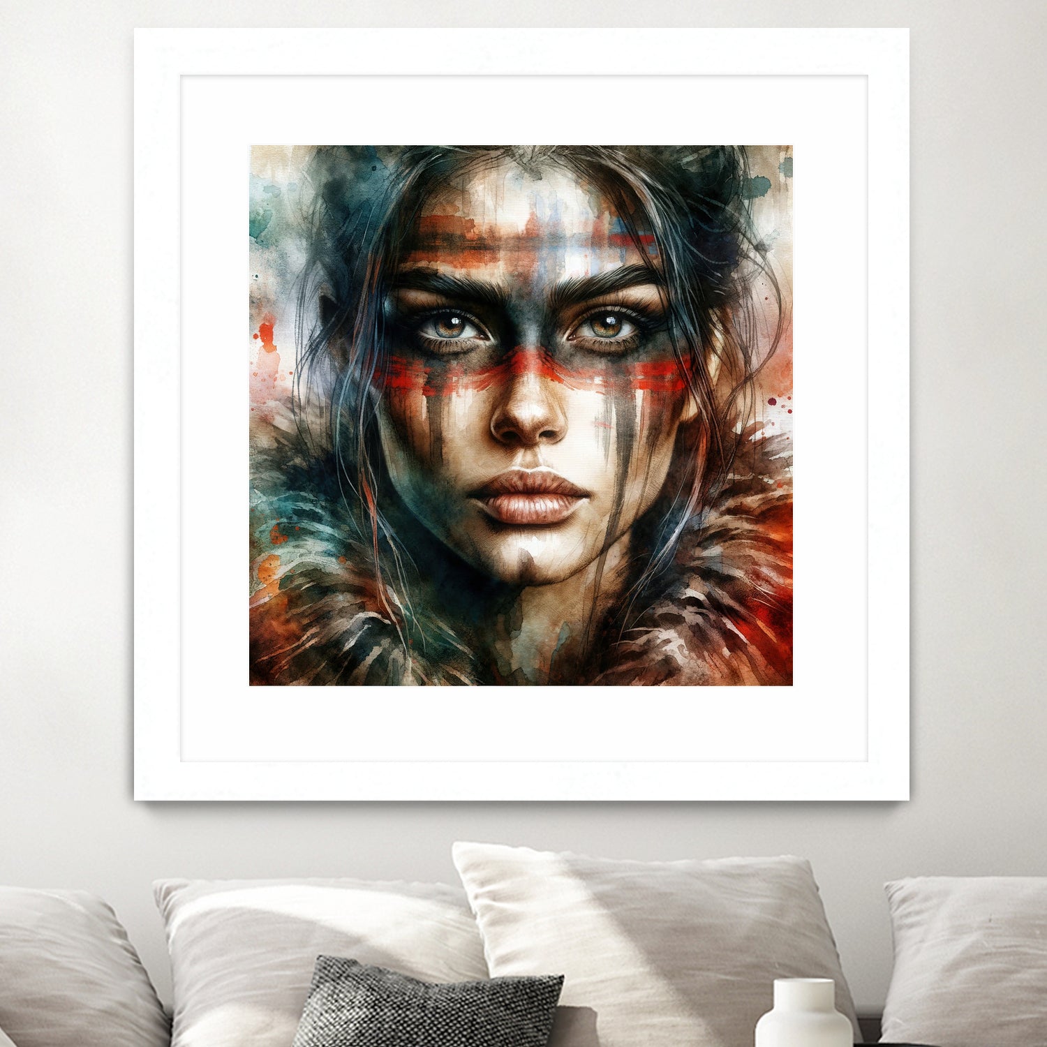 Watercolor Warrior Woman #2 by Isabel Cerdá Muñoz on GIANT ART - red digital painting