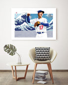 Ohtani Great Wave by Claudia Labarca on GIANT ART - blue digital painting