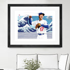 Ohtani Great Wave by Claudia Labarca on GIANT ART - blue digital painting