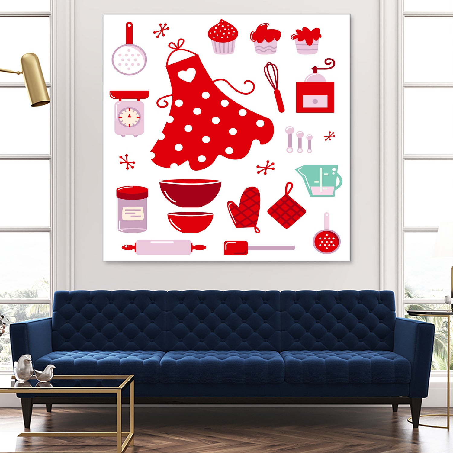 New folk original ICONOGRAPHY in Shop by Bee and Glow ART Illustrations on GIANT ART - red digital drawing