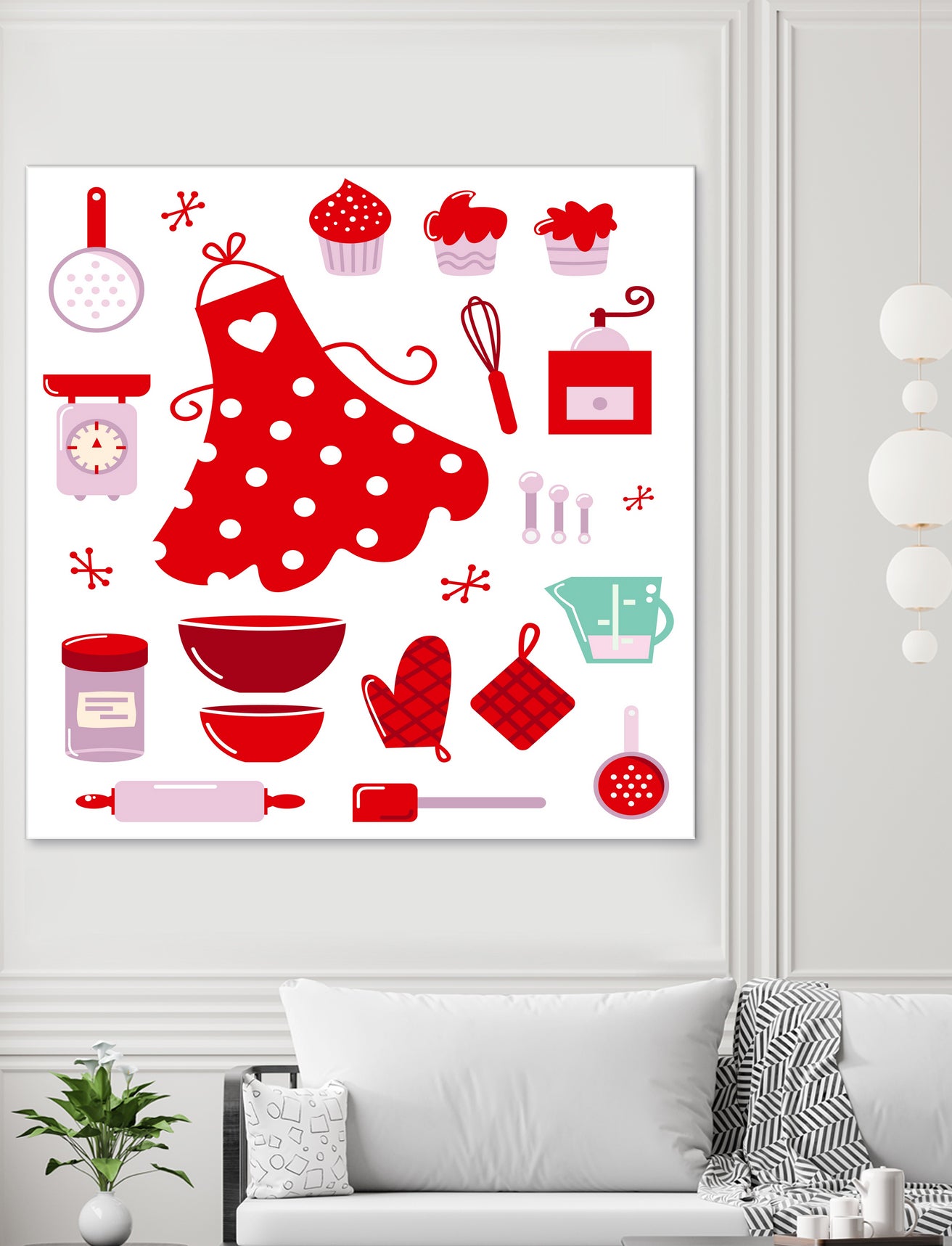 New folk original ICONOGRAPHY in Shop by Bee and Glow ART Illustrations on GIANT ART - red digital drawing