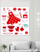 New folk original ICONOGRAPHY in Shop by Bee and Glow ART Illustrations on GIANT ART - red digital drawing