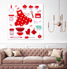 New folk original ICONOGRAPHY in Shop by Bee and Glow ART Illustrations on GIANT ART - red digital drawing