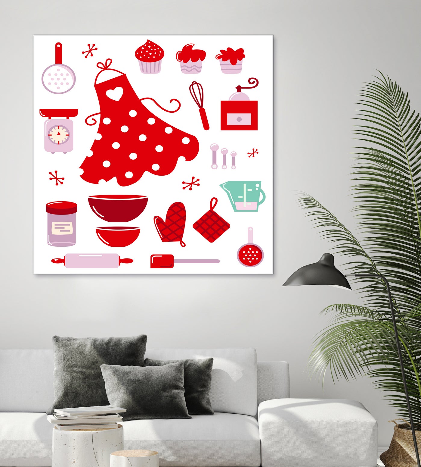 New folk original ICONOGRAPHY in Shop by Bee and Glow ART Illustrations on GIANT ART - red digital drawing