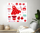 New folk original ICONOGRAPHY in Shop by Bee and Glow ART Illustrations on GIANT ART - red digital drawing