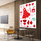 New folk original ICONOGRAPHY in Shop by Bee and Glow ART Illustrations on GIANT ART - red digital drawing