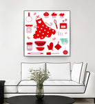 New folk original ICONOGRAPHY in Shop by Bee and Glow ART Illustrations on GIANT ART - red digital drawing