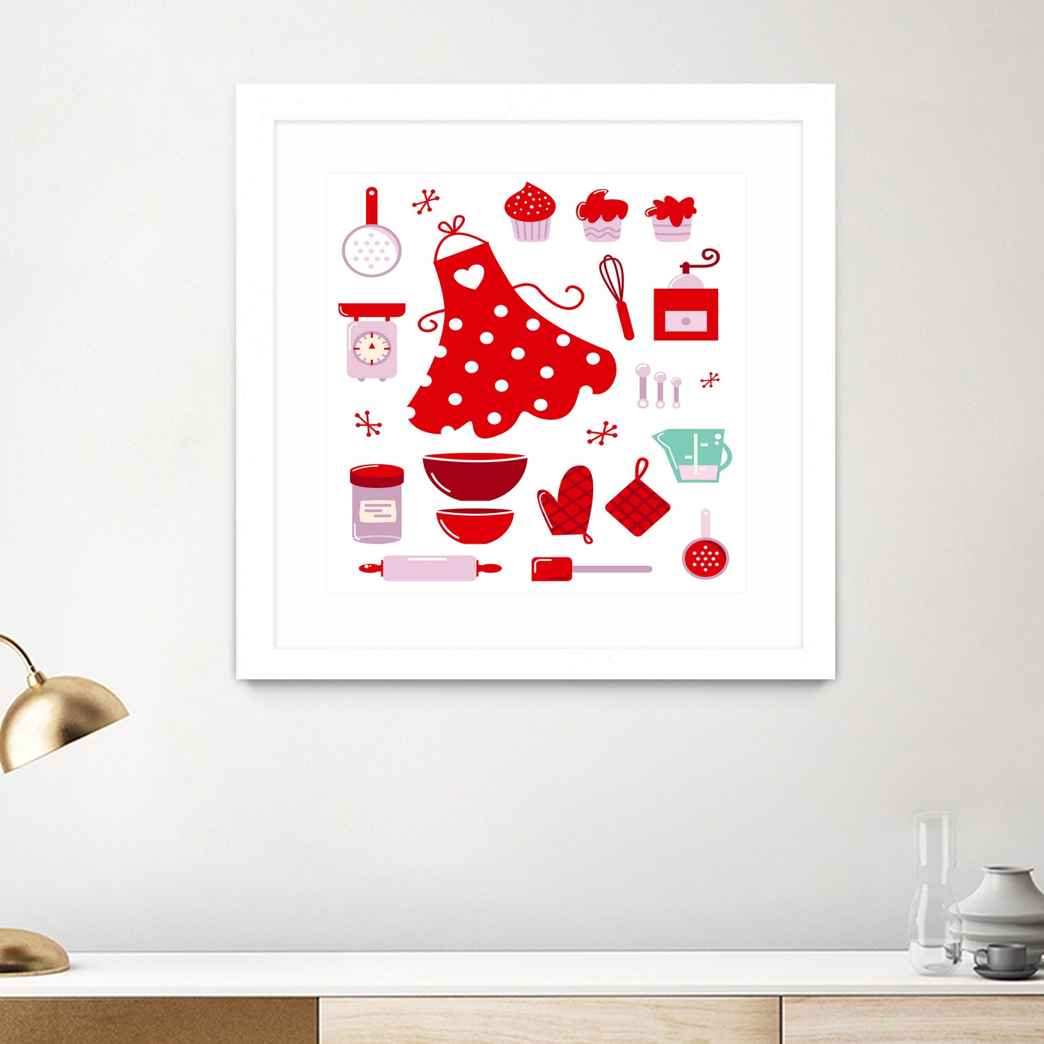 New folk original ICONOGRAPHY in Shop by Bee and Glow ART Illustrations on GIANT ART - red digital drawing