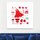 New folk original ICONOGRAPHY in Shop by Bee and Glow ART Illustrations on GIANT ART - red digital drawing