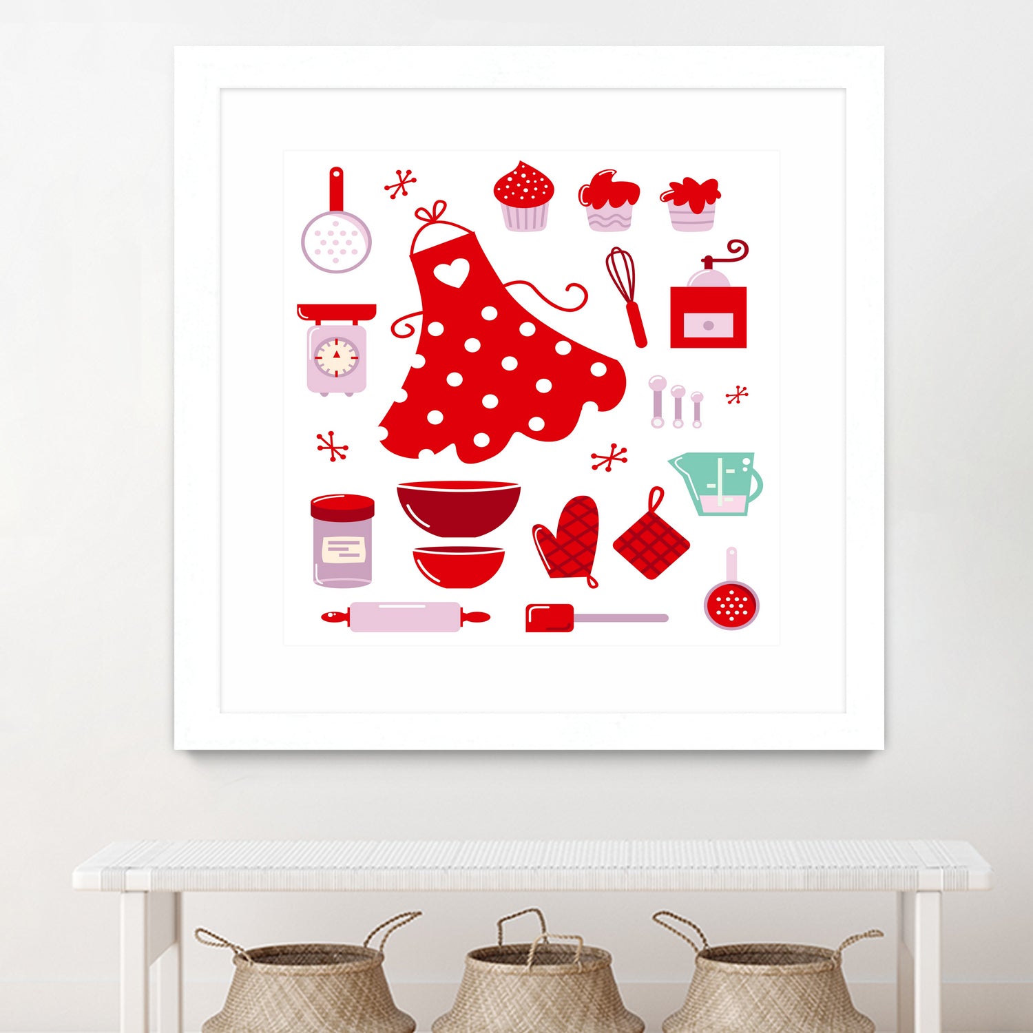 New folk original ICONOGRAPHY in Shop by Bee and Glow ART Illustrations on GIANT ART - red digital drawing