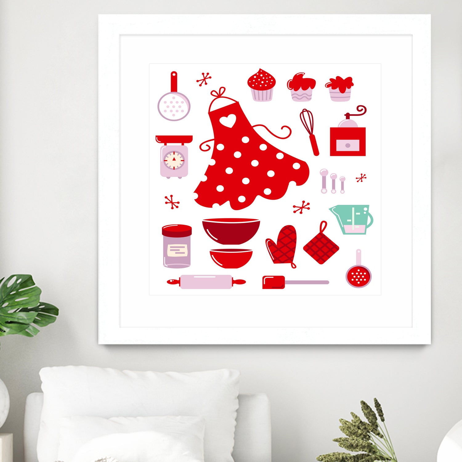 New folk original ICONOGRAPHY in Shop by Bee and Glow ART Illustrations on GIANT ART - red digital drawing