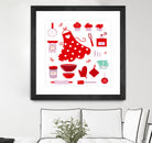 New folk original ICONOGRAPHY in Shop by Bee and Glow ART Illustrations on GIANT ART - red digital drawing