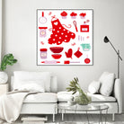 New folk original ICONOGRAPHY in Shop by Bee and Glow ART Illustrations on GIANT ART - red digital drawing