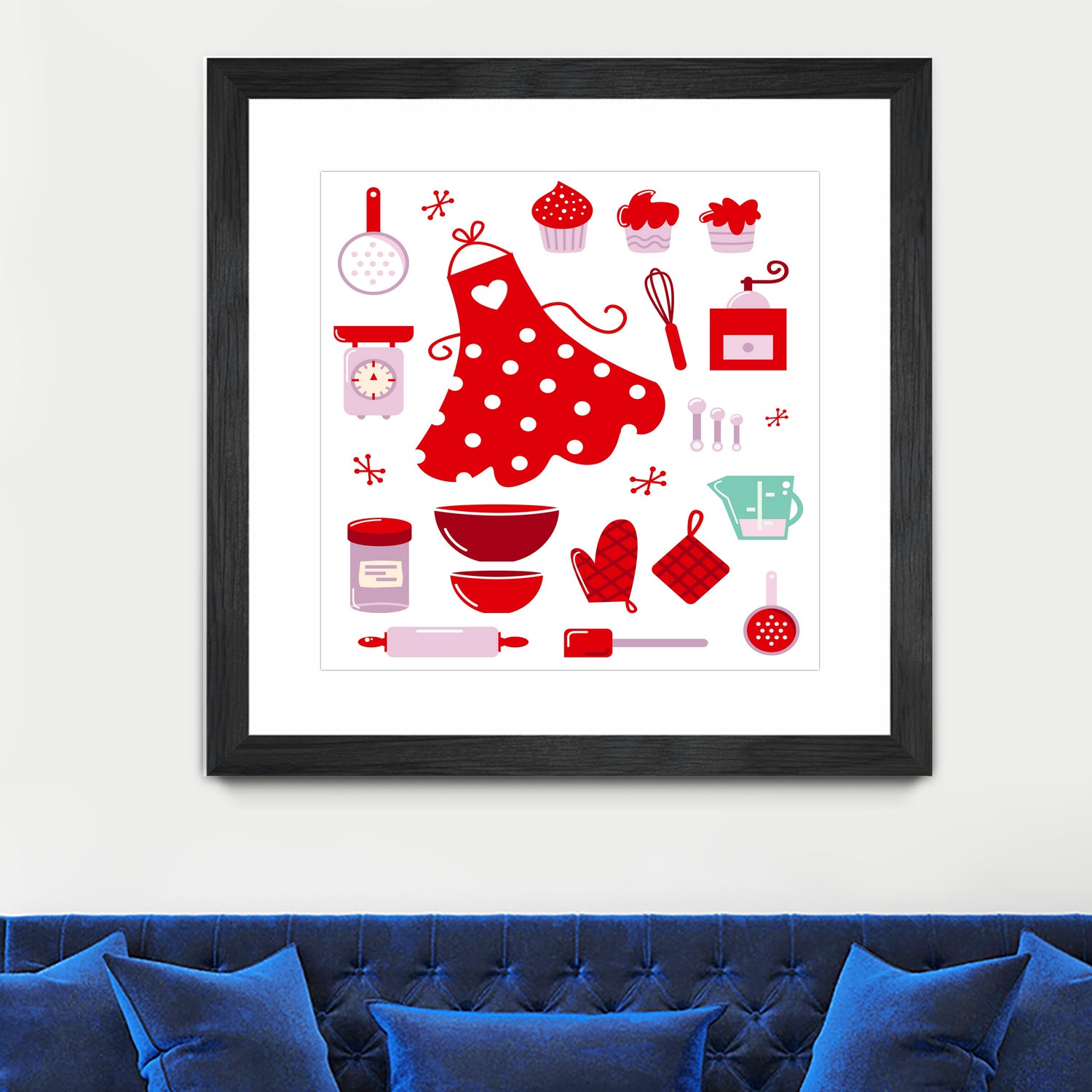 New folk original ICONOGRAPHY in Shop by Bee and Glow ART Illustrations on GIANT ART - red digital drawing