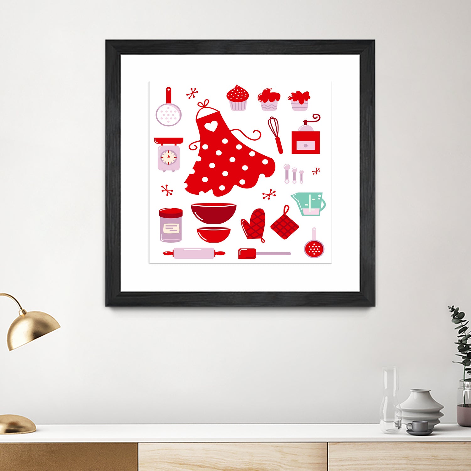 New folk original ICONOGRAPHY in Shop by Bee and Glow ART Illustrations on GIANT ART - red digital drawing