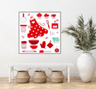 New folk original ICONOGRAPHY in Shop by Bee and Glow ART Illustrations on GIANT ART - red digital drawing