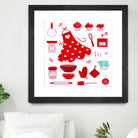 New folk original ICONOGRAPHY in Shop by Bee and Glow ART Illustrations on GIANT ART - red digital drawing