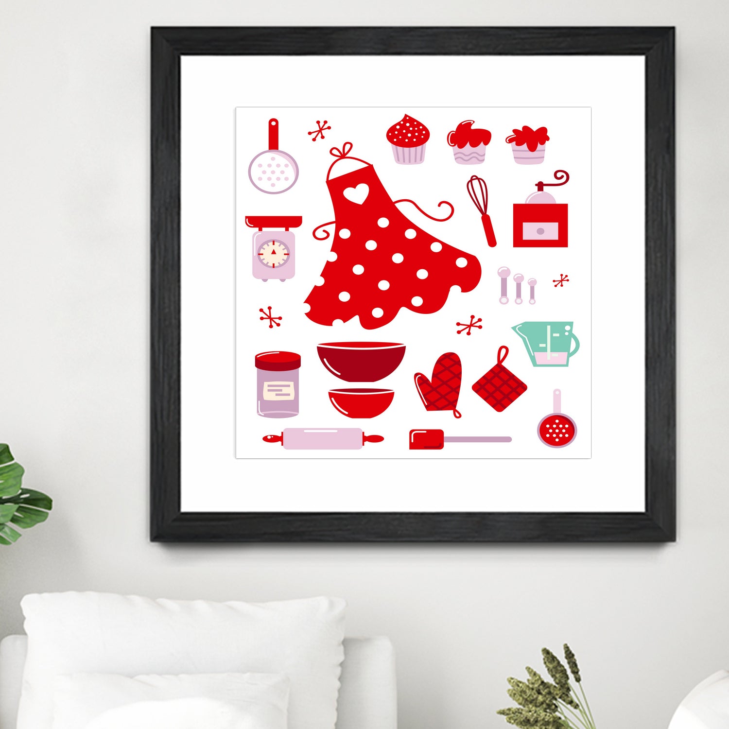 New folk original ICONOGRAPHY in Shop by Bee and Glow ART Illustrations on GIANT ART - red digital drawing