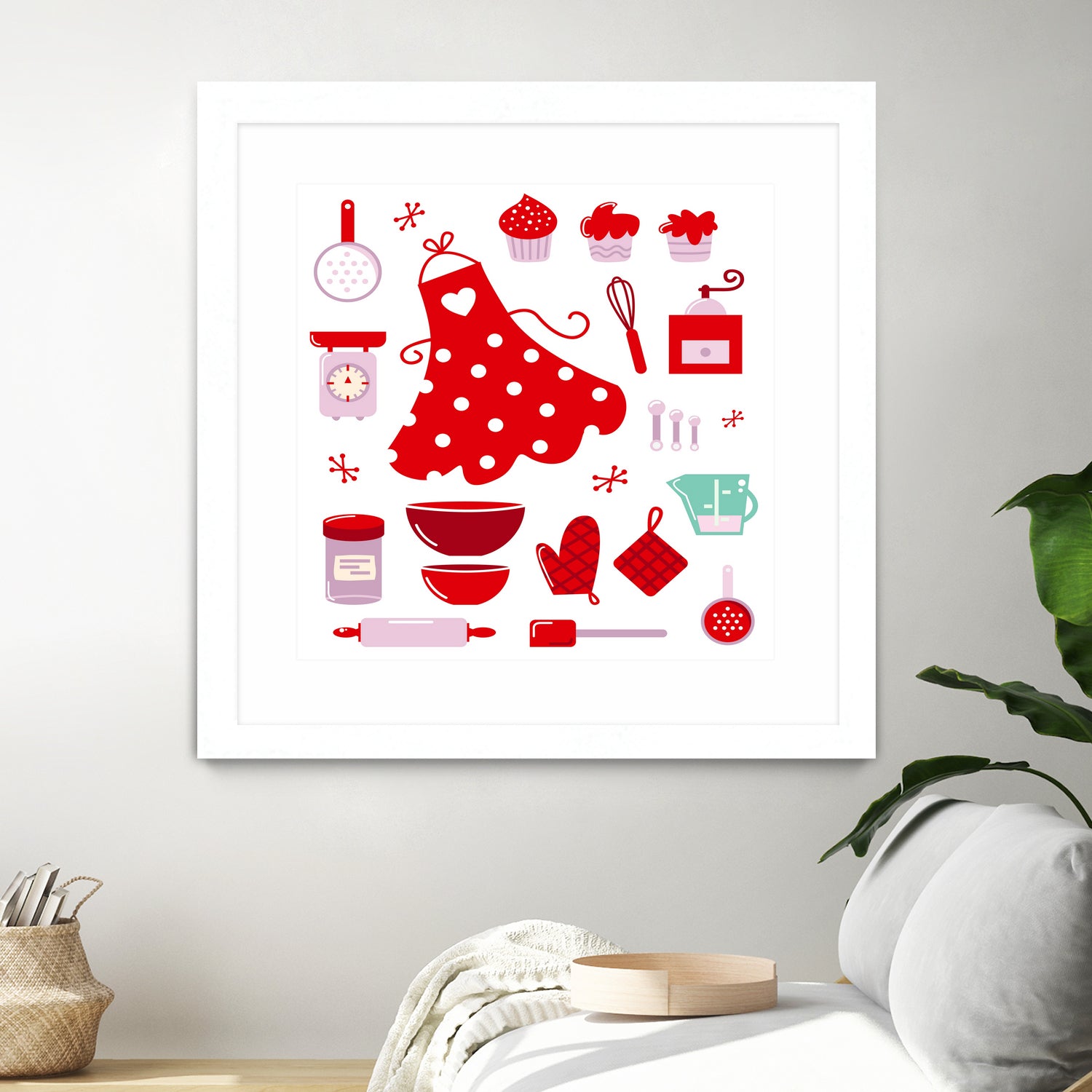 New folk original ICONOGRAPHY in Shop by Bee and Glow ART Illustrations on GIANT ART - red digital drawing