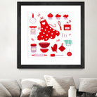 New folk original ICONOGRAPHY in Shop by Bee and Glow ART Illustrations on GIANT ART - red digital drawing