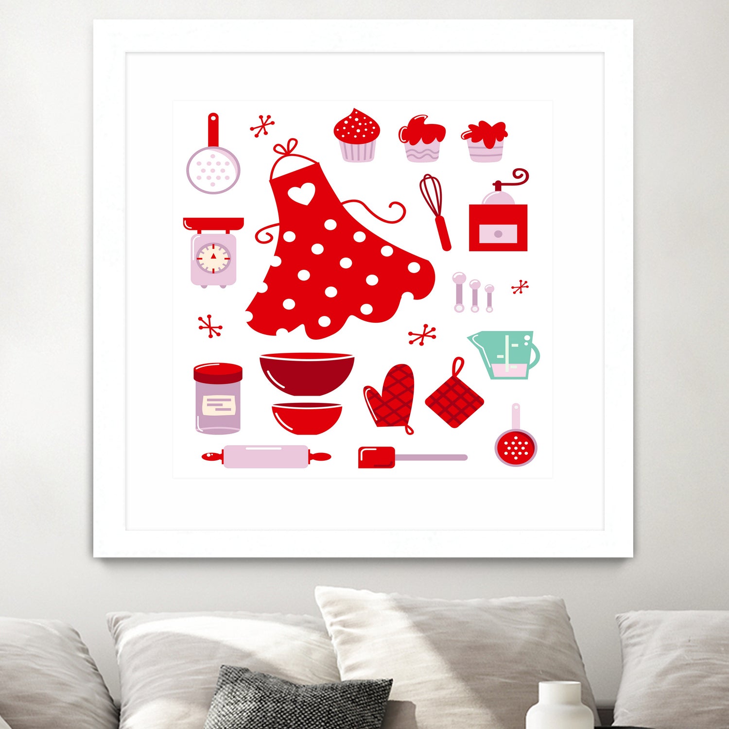 New folk original ICONOGRAPHY in Shop by Bee and Glow ART Illustrations on GIANT ART - red digital drawing