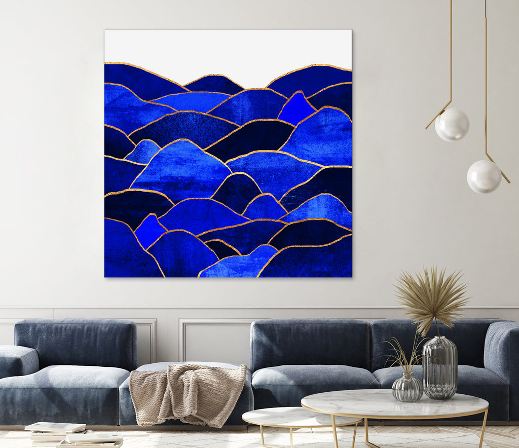 Blue Hills by Elisabeth Fredriksson on GIANT ART - blue mixed media