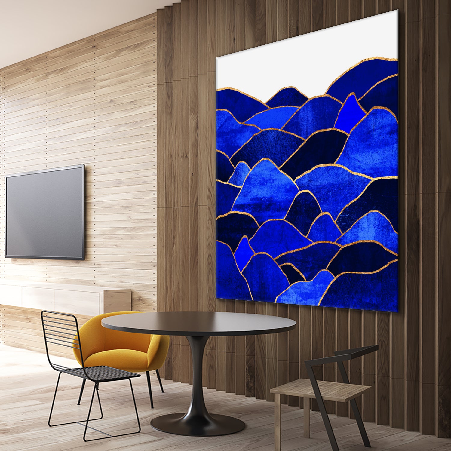 Blue Hills by Elisabeth Fredriksson on GIANT ART - blue mixed media