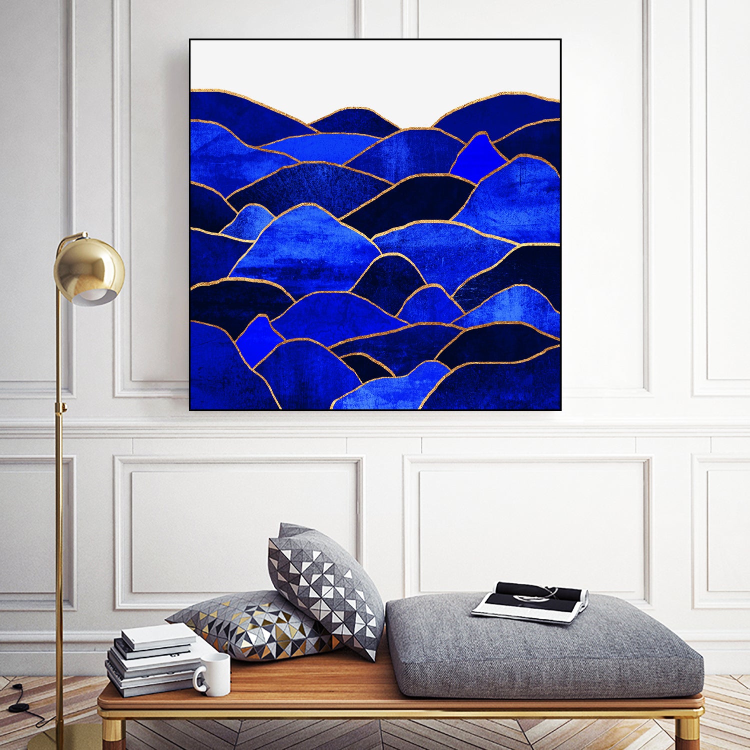 Blue Hills by Elisabeth Fredriksson on GIANT ART - blue mixed media