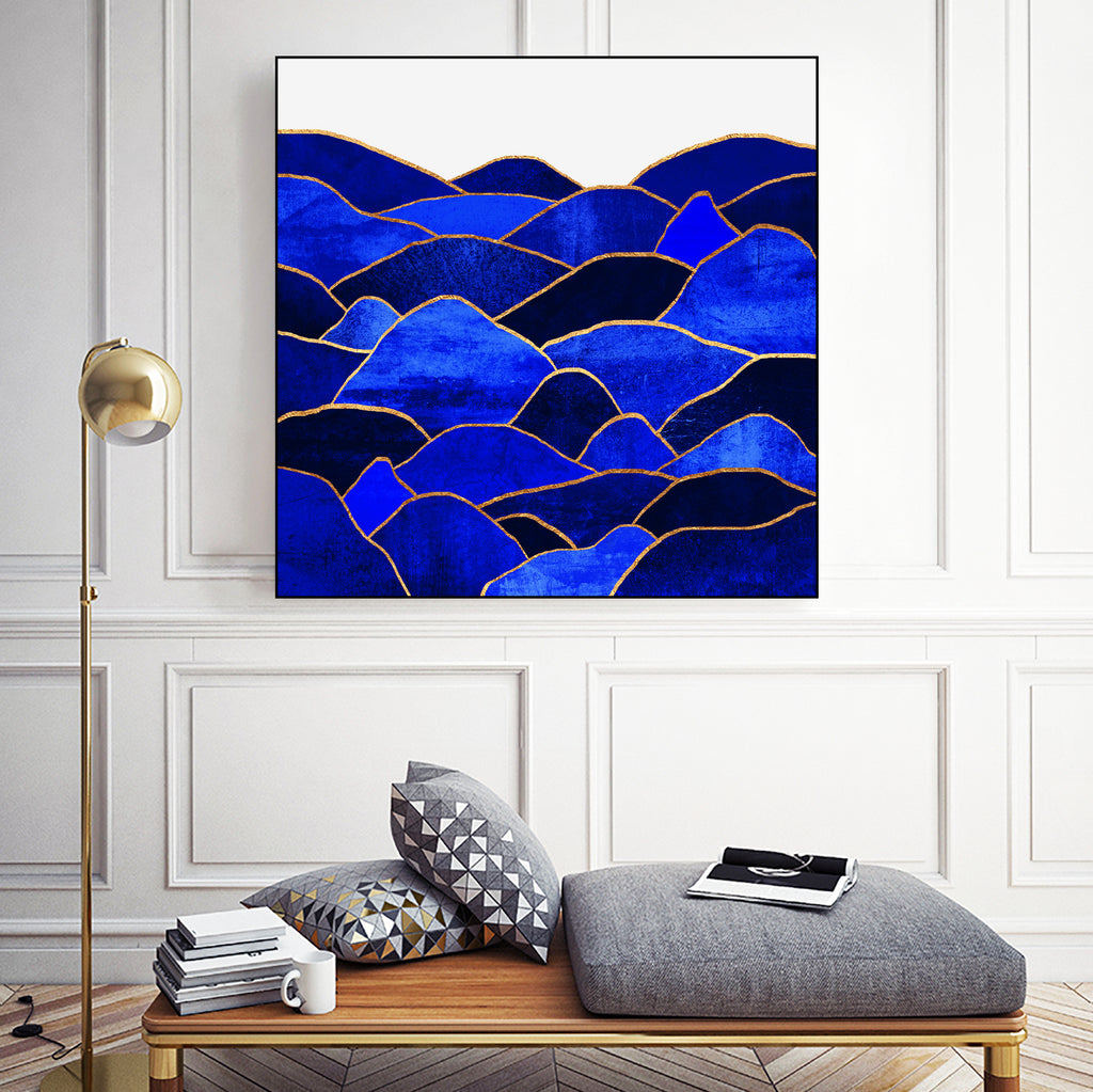 Blue Hills by Elisabeth Fredriksson on GIANT ART - blue mixed media