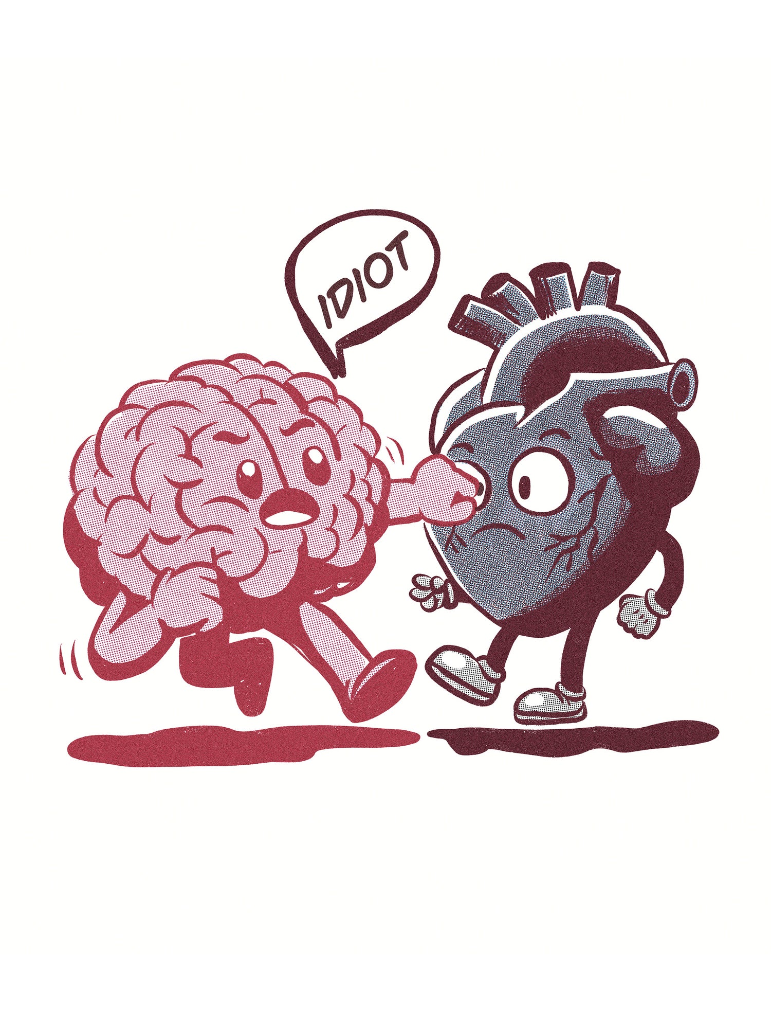 brain fighting with heart by edson ramos on GIANT ART - red digital drawing