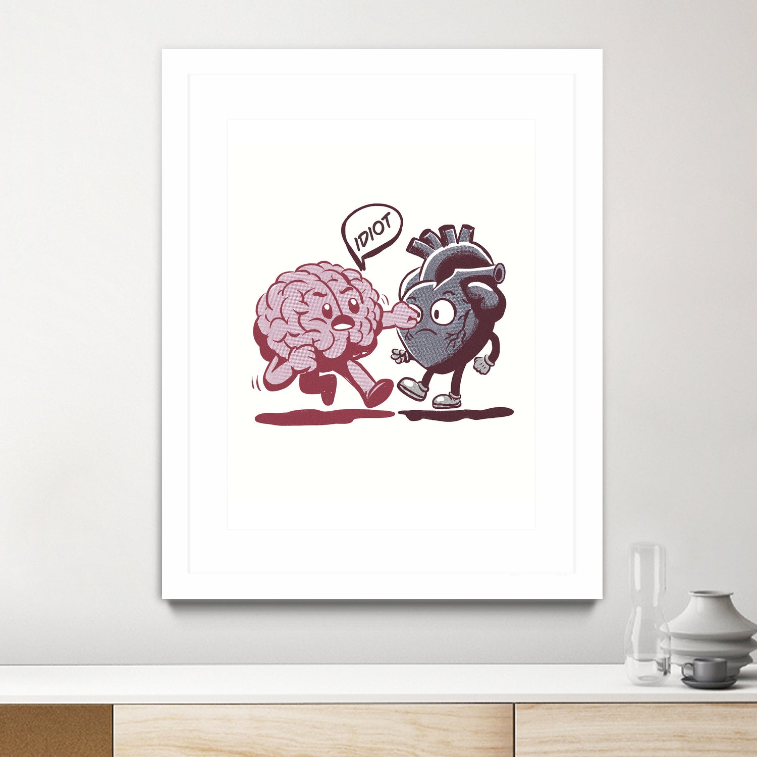 brain fighting with heart by edson ramos on GIANT ART - red digital drawing