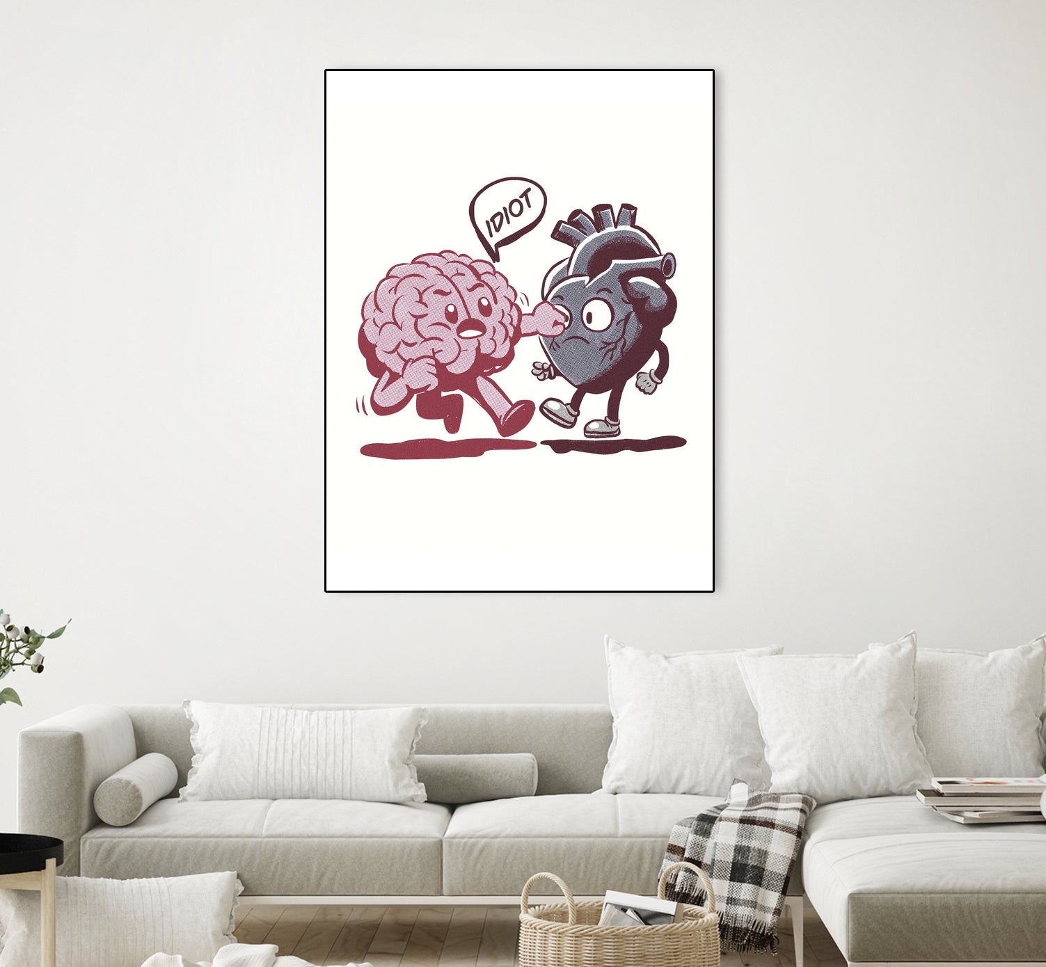 brain fighting with heart by edson ramos on GIANT ART - red digital drawing