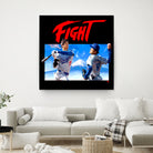 16-bit Fighters by Claudia Labarca on GIANT ART - blue digital painting