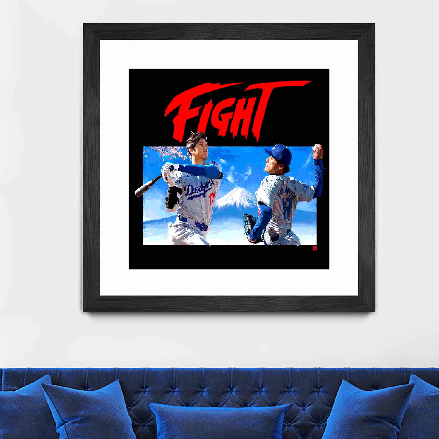 16-bit Fighters by Claudia Labarca on GIANT ART - blue digital painting