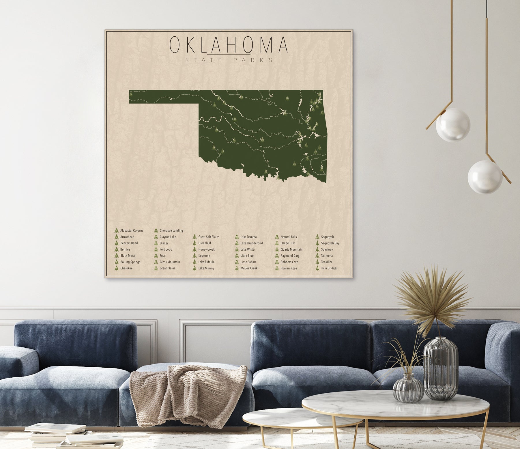 Oklahoma Parks by Finlay McNevin on GIANT ART - green typography