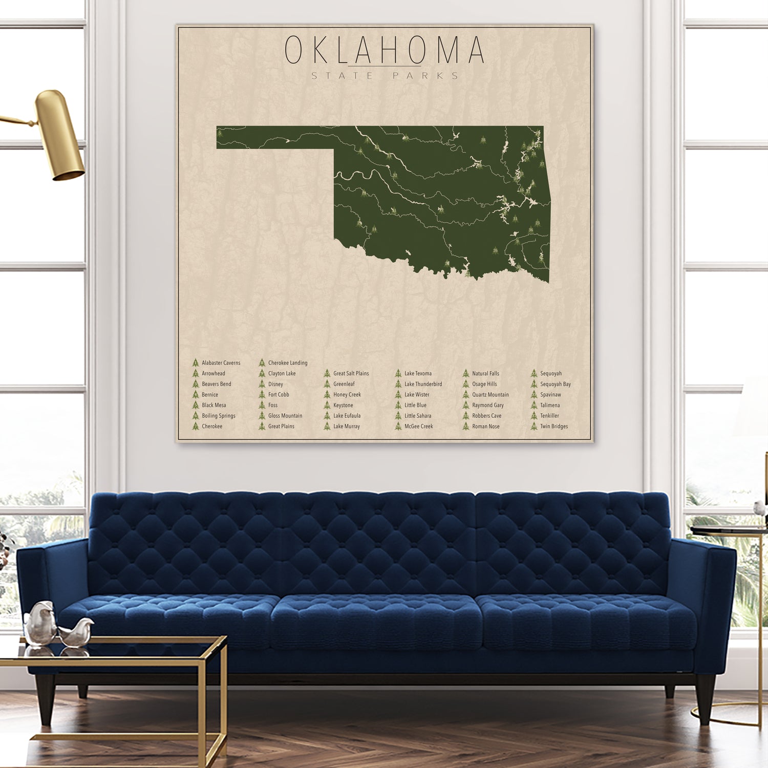 Oklahoma Parks by Finlay McNevin on GIANT ART - green typography