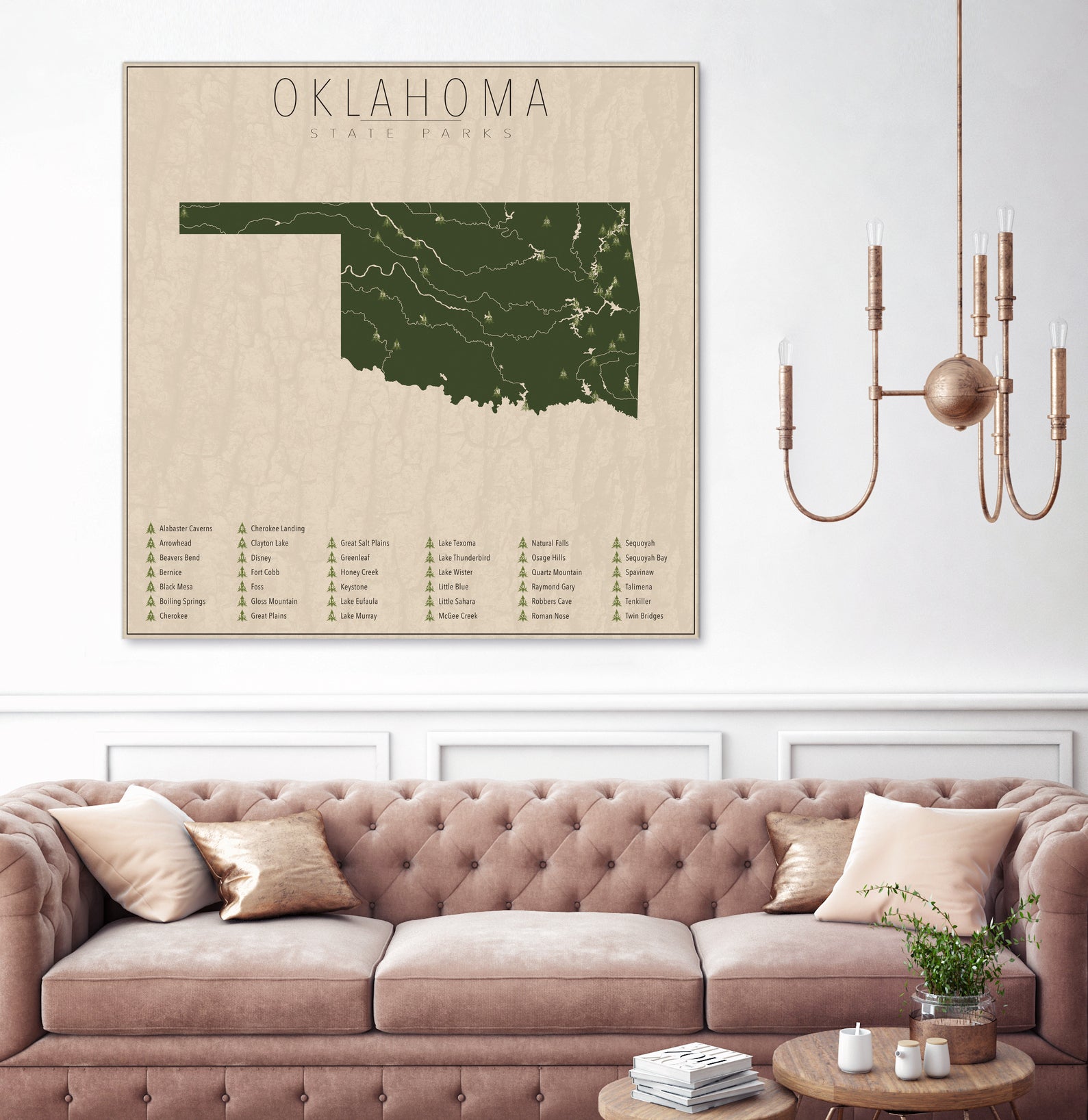 Oklahoma Parks by Finlay McNevin on GIANT ART - green typography